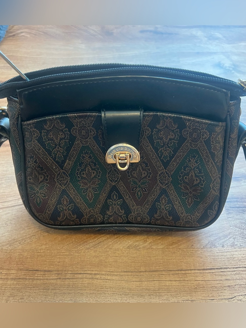 Liz Claiborne Brown and Black Patterned Crossbody Bag - Picture 3 of 7